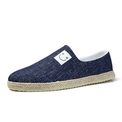 

2018 autumn new linen beanie canvas shoes straw breathable tide shoes a pedal casual personality male