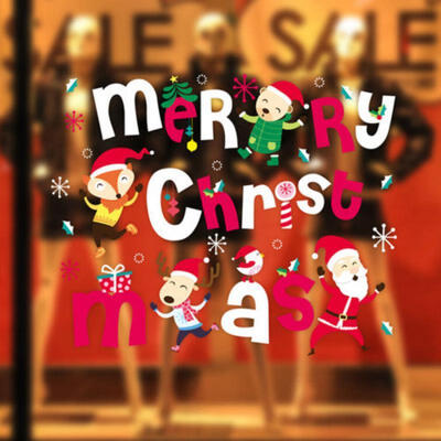 

CHRISTMAS WALL WINDOW DECORATIONS STICKERS BAUBLES AND STARS SNOW DEER XMAS