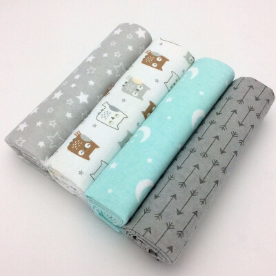 

4pcslot Newborn Baby Bed Sheet Bedding Set 76x76cm For Newborn Crib Sheets Cot Linen 100 Cotton Flannel Printing Baby Blanket