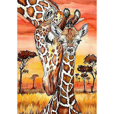 

UpperX Full 5D Diy Diamond Painting Cross Stitch "Giraffe" 3D Diamond Embroidery Rhinestone Mosaic Decor Paintings