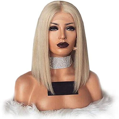 

Glueless Lace Front Blond Human Hair Bob Wigs with Baby Hair Pre Plucked 60 Blonde Short Brazilian Full Lace Wig Virgin Hair 130