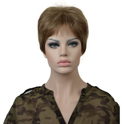 

StrongBeauty Short Brown Choppy Layers Synthetic Wig Wigs for Women Full Wigs