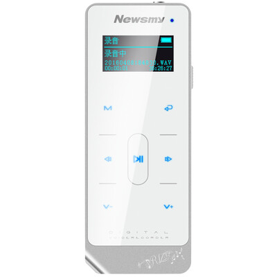 

Newman Newsmy RV31 16G white fashion professional recording pen slim body touch panel learning PCM lossless recording micro-HD noise reduction MP3 player