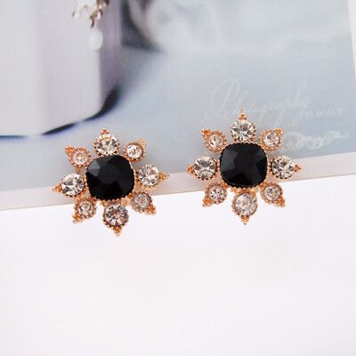 

Girl south Korean vogue elegant temperament ear clip star rhinestone stone earrings the wedding of must clip son earrings