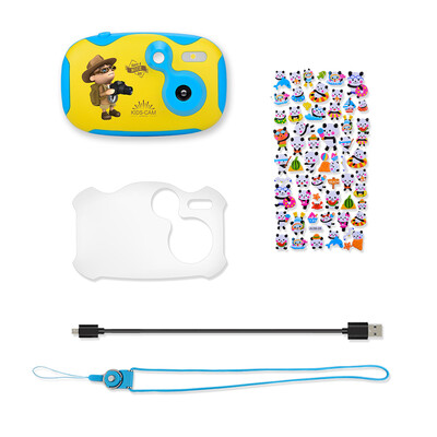 

Amkov Mini Kids Digital Video Camera Built-in Rechargeable Battery with Cartoon Stickers Christmas New Year Birthday Festival Gift