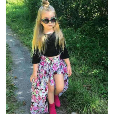

Kids Girls Summer Holiday Outfits Half Sleeve T-shirtShortsSkirts 3PCS Outfits