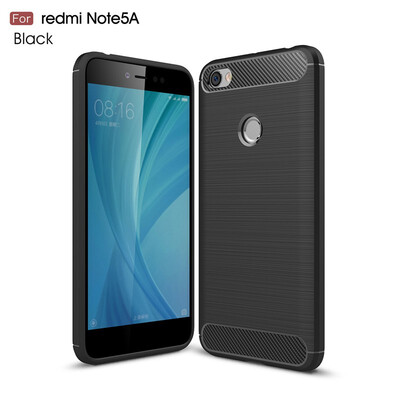 

Fivice Xiaomi Redmi note 5A case Luxury brushed carbon fiber TPU soft shell