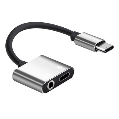 

2 in 1 Type-C Audio Charging Adapter Type C to 35mm Earphone for Listening Music Charging USB-C Converter For Letv 2 Xiaomi Huawe