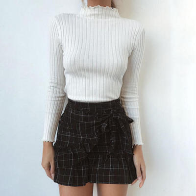 

Women Basic Long Sleeve Shirt Ladies V Neck Plain T-shirt Soft Thin Tee Slim Top