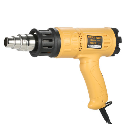 

1800W Industrial Fast Heating Hot Air Gun Adjustable Temperature Speed Hot Heat Shrink Blower Tool with 4 Nozzles AC220V EU Plug