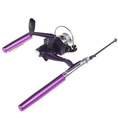 

Mini Aluminum Pocket Pen Fishing Rod Pole Reel Golden