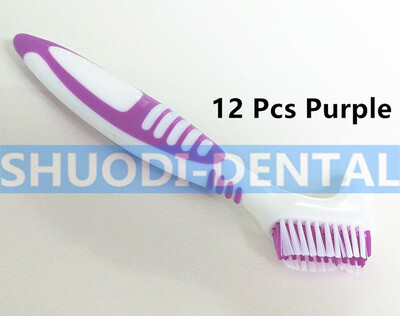 

Denture Cleaning Brush Bristles & Ergonomic Rubber Handle Dual Brush Heads False Teeth Brush Oral Care Tool Y-shape