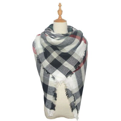 

Outdoor Womens Plaid Blanket Winter Scarf Warm Cozy Tartan Wrap Oversized Shawl Cape