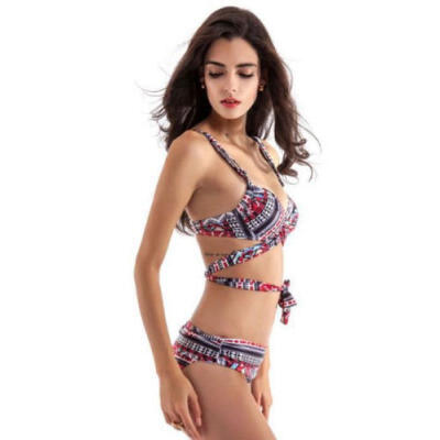 

Women Push-up Padded Bra Bandage Bikini Set Swimsuit Triangle Swimwear Bathing