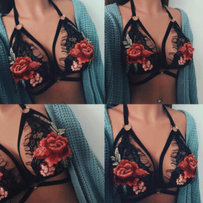 

Sexy Womens Girls Lace Floral Bralette Bralet Bustier Crop Top Unpadded Bra US