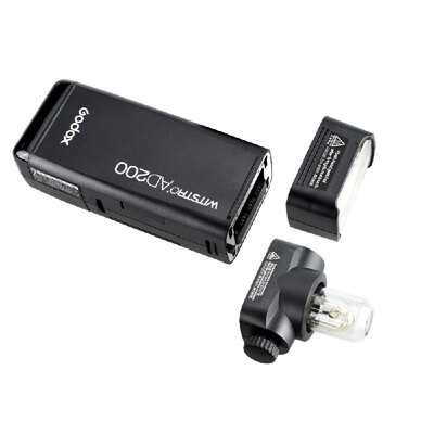 

Godox AD200 Pocket Flash Portable Mini TTL Speedlite with 2 Light Heads GN52 GN60 18000s HSS Built-in 24G Wireless X System 200W