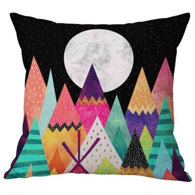 

UpperX Cushion Cover Geometric Design Home Decor Design Throw Pillow Cover Pillow Case 18X18inch Cotton Linen for SofaGift D