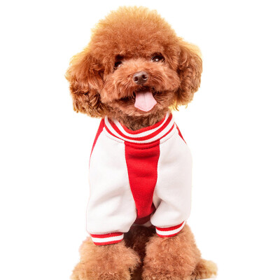 

【Jingdong Supermarket】 Huayuan hoopet dog clothes Teddy Bears VIP VIP clothing baseball clothing pet clothes red and white XL-bust 44-48cm