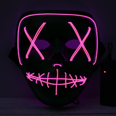 

Adults Halloween Green LED Light Up Mask Halloween Costume Supplies for Festival Masquerade Cosplay Party Performance