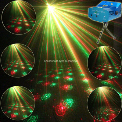 

Mini Red Green Laser 6 Christmas Patterns projector Club Bar lights Dance Disco party Xmas DJ Stage Light show Y6 Tripod