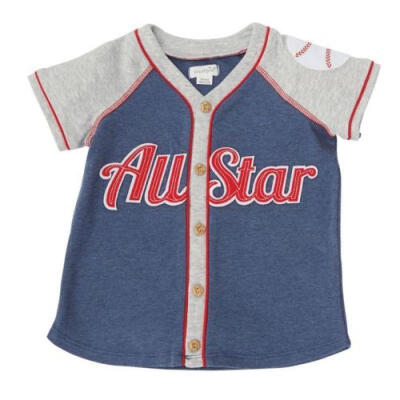 

UK Canis Newborn Kids Baby Boy Cotton All Star Baseball Cardigan T Shirt Tops