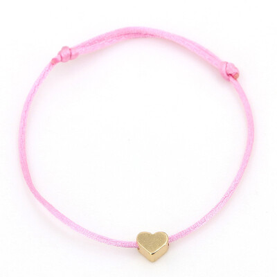 

new fashion Gold Color Heart Bracelet Silver Handmade Jewelry Multicolor Rope Adjustable String Lucky Bracelet For Women Children