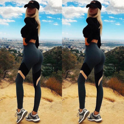 

Women Yoga Fitness Leggings Running Gym Stretch Sports High Waist Pants Trousers