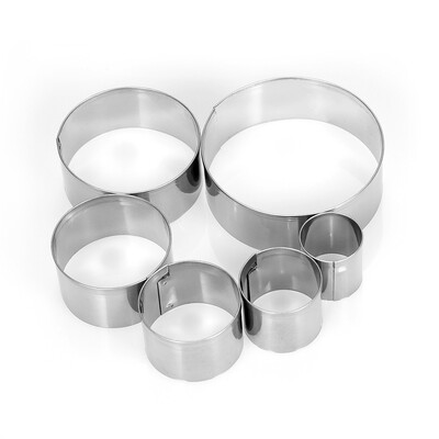 

6pcs Round Stainless Steel Cookie Cutters Fondant Cutter Biscuit Cutters Sandwich Cutters Cookie Cutter Set