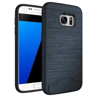 

Fivice Samsung S7 Case TPU all-inclusive anti-drop brushed card with bracket mobile phone case