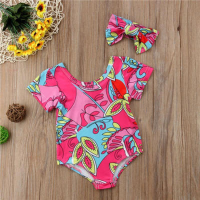 

2pcs Newborn Baby Kids Girls Bodysuit Floral Tutu Romper Jumpsuit Outfit Clothes