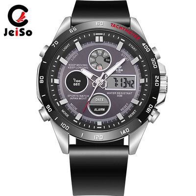 

Quartz watch wholesale casual waterproof double display multi-function sports watch PU strap
