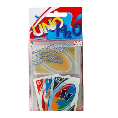 

UNO H2O Game Playing Card Waterproof Clear Table Games Family Fun Toy