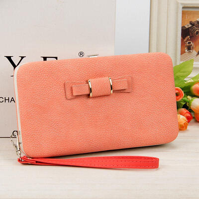 

Wallets Women Long Card Holde Bowknot Capacity Lunch Box Cellphone Pocket US