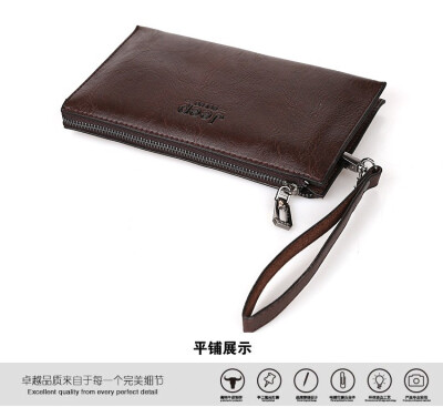 

Han edition mens wallets long zipper hand bag leisure business soft cross section square large capacity hand caught my wallet