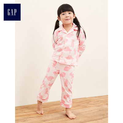 

GAP flagship store baby girl childrens home service two-piece 232197 medium&small childrens baby baby pajamas set light pink 18-24M