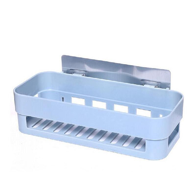 

Strong Adhesive Shelf Punch-free Plastic Storage Rack Drain Basket for Bathroom And Kitchen