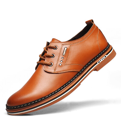 

Precentor Men&39s Leather Shoes Business Casual Shoes Men&39s England Band Low Hand Plate Shoes Male 5588 Yellow 41