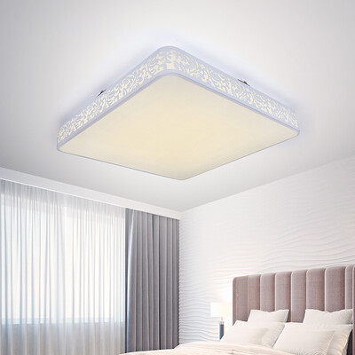 

Midea Midea LED ceiling lamp remote control Promise dimming living room lamp bedroom study light simple fashion square white 40w flowers