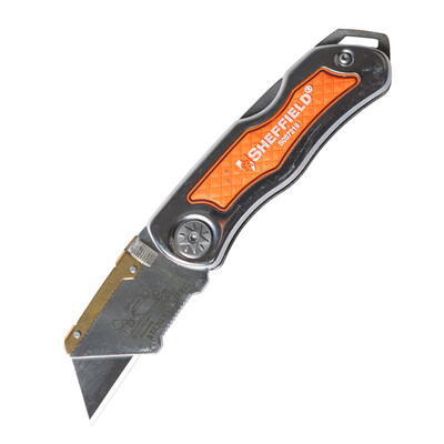

Steel Shield SHEFFIELD S067219 Multifunctional Heavy Duty Folding Utility Knife Large Paper Knife Out of Box Knife Portable Stainless Steel Cutter Tool Wallpaper Knife