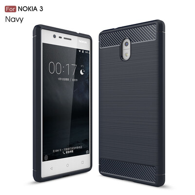 

Fivice Nokia 3 case Luxury brushed carbon fiber TPU soft shell
