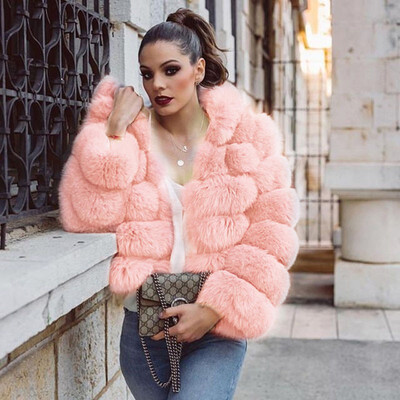 

Fashion Women Faux Fur Coat New Winter Slim Fur Hooded Coat Long Sleeve Streetwear Plus Size Fur Coat