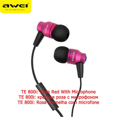 

Awei 800i Metal Earphone Headphones For Mobile Phone HIFI Headset With Microphone In-Ear Earpiece Super Bass Stereo Sound