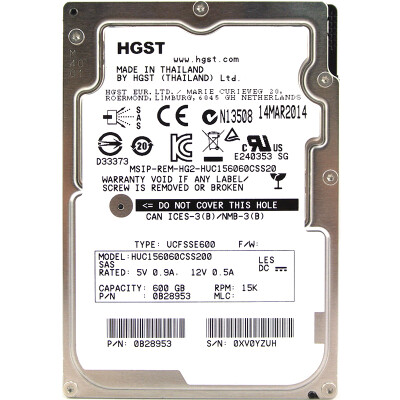 

Yuke (HGST) 600GB 15000 оборотов в минуту жесткий диск предприятия 2,5-дюймовый 128M SAS12Gb / с (HUC156060CSS200)