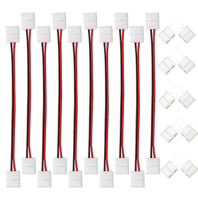 

ZDM 10PCS 810mm 2 Pin Both Ends PCB Connector Cable with 5PCS  Type Monochr LED Strip Connector