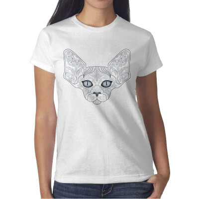 

Womens a World cat Day International cat Day Cotton T-Shirt Short-Sleeve Interesting tee