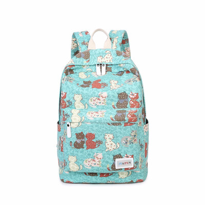 

Cute Cat Printing Backpack for Girl School 14 Inch Laptop Bagpack Large Canvas Schoolbag Backpacks Women Fashion Youth Back Pack