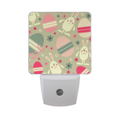 

ALAZA LED Night Light With Smart Dusk To Dawn SensorEaster Bunnies And Eggs Plug In Night Light