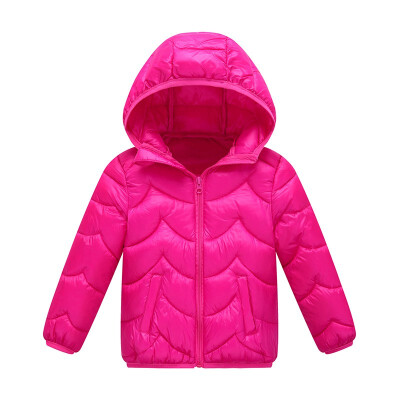 

2018 Winter outwear Girls Waves Quilted Lightweight Jacket for Boys Colors Hooded toddler Autumn Cotton Padded Coats 3 4 5 6 years