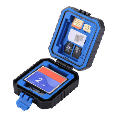 

PULUZ Memory Card Reader USB SD CF TF Reader with OTG Fuction & Slots Waterproof Storage Box Protector SIM Cards Case Holder for