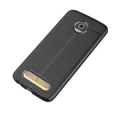 

Fivice Motorola Moto Z2 Play case Luxury leather TPU silicone anti-fall soft shell phone case
